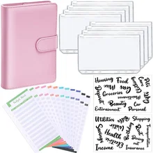 

A6 PU Leather Notebook budget binder Journal Planner Organizer notebooks for school expense budget sheets office for school 2021