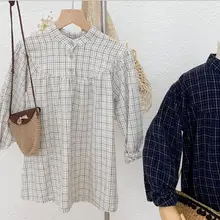 Новое Стильное платье в клетку для девочек модные хлопковые осенние платья для девочек 4-9 лет PX746