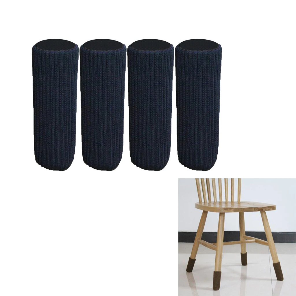 4 Pcs for Girth 9-18cm Furniture Feet Caps Covers/Knitted Chair Leg Socks Hardwood Floor Protector