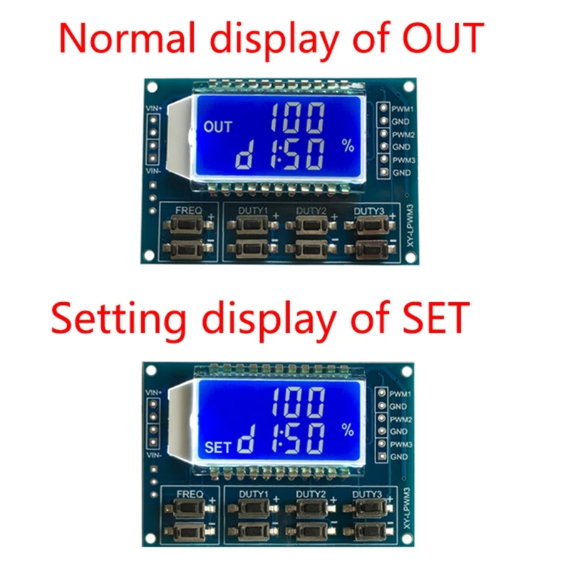 1x Signal Generator PWM Pulse Frequency Duty Cycle Adjustable Module LCD Display 