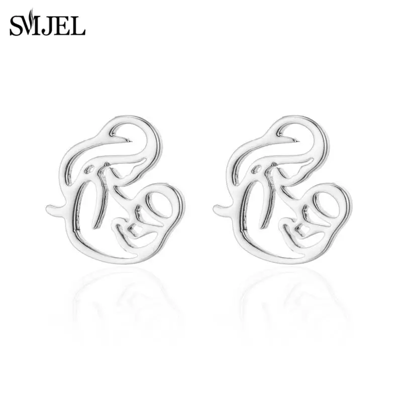 Collier pendentif en acier inoxydable pour la famille, papa et bébé, boucles d'oreilles maternelles enceintes, cadeaux d'amour, fête des mères, bijoux pour femmes