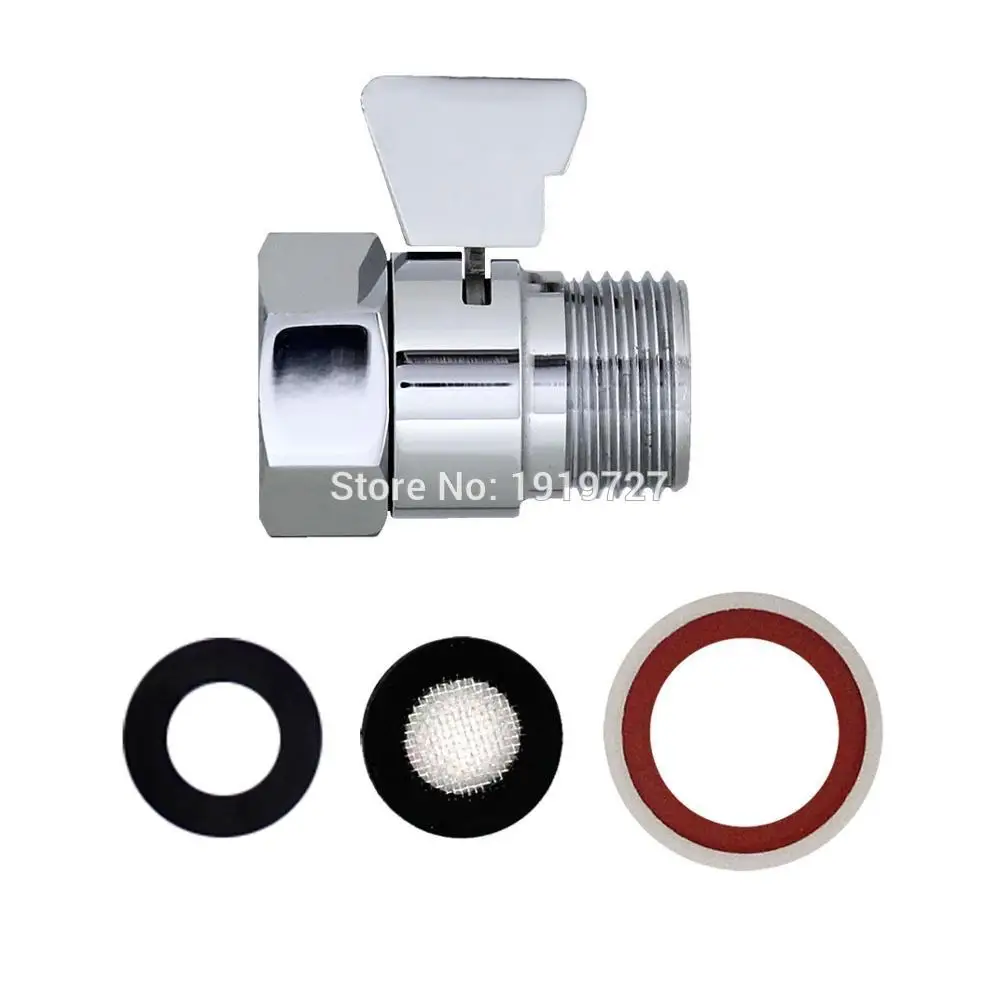 Polished Chrome Shower Head Shut-Off Valve Brass with Brass Control Handle Switch