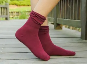 

Pure color forest retro boots, socks, stockings, Japanese autumn and winter bamboo cotton stockings wq035