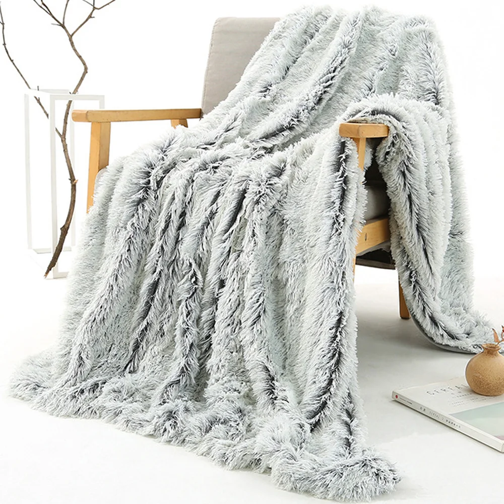 Silver Grey Red Coffee Wolf Faux Fur Throw Blanket Sofa Chair Bed Bedding Super Soft 100 Polyester Plush Fiber Blanket 2 Sizes Blankets Aliexpress