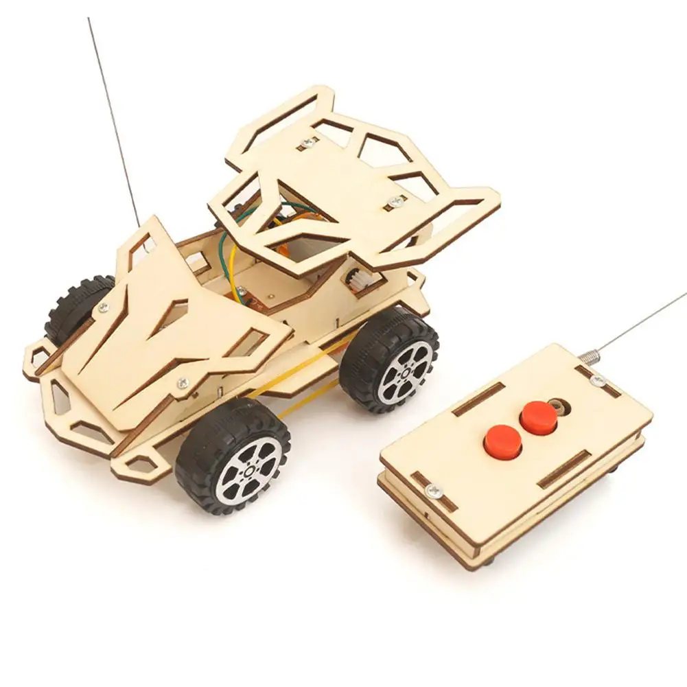 

Kids DIY Wireless RC Racing Car Model Scientific Experiment Kit Educational Toys Wireless Control Physics Wooden DIY Assemble