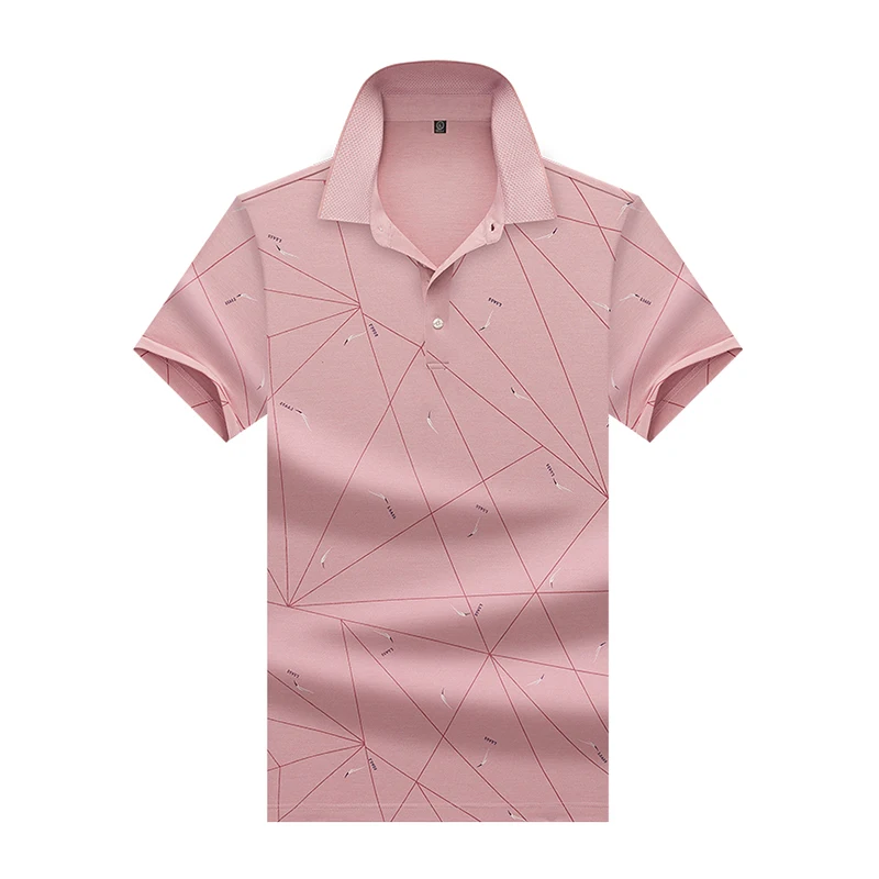 

Hollirtiger Mens Polo Shirt Geometric lines Short Sleeve Golf Tennis Polos Solid Slim Tops Shirts Fashion New Arrival Breathable