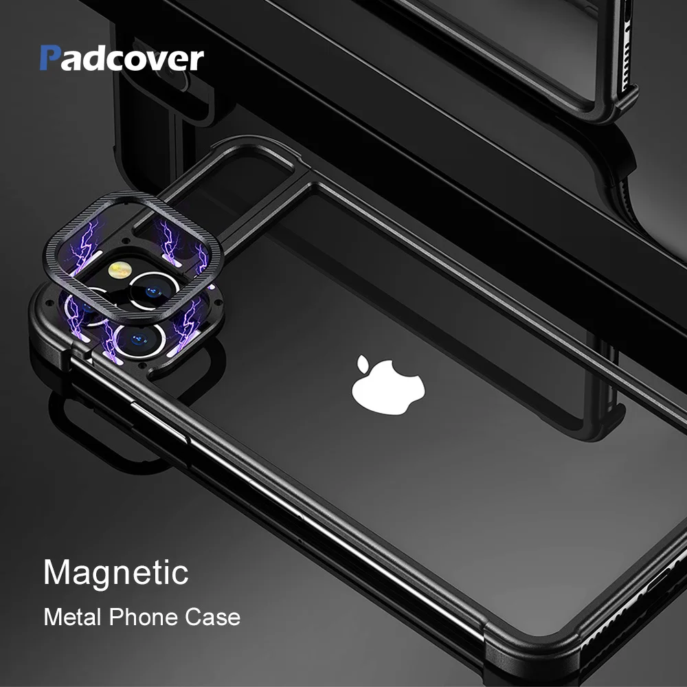 Чехол PADCOVER с черной металлической рамкой новый модный простой чехол для Iphone 11 pro