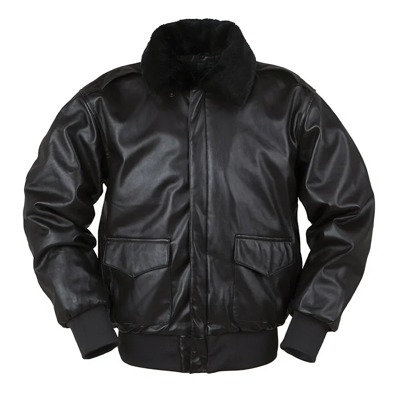 Mcikkny Men Pu Leather Bomber Jackets Coats Winter Motorcycle Air Force Leather Jackets Outwear Military (4)