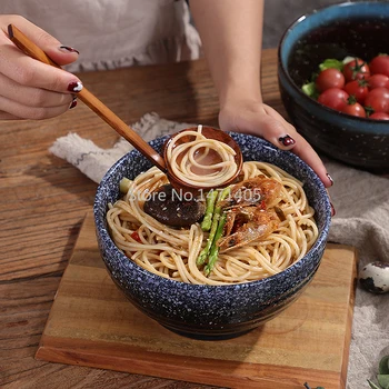 

Ramen Bowl Japanese Tableware Ceramic Household Net Red Large Noodle Soup Bowl Commercial Hat Instant Noodle Bowl Single Student