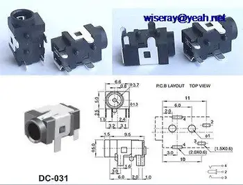 

DHL/EMS 1000PCS 4pin 3.5mm X 1.3mm DC socket jack FOR Female PCB Charger Power Plug DC-031-A8