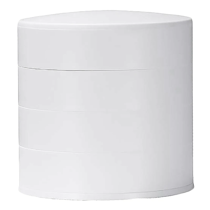 White 4 слоя шкатулка для ювелирных изделий башня кольца серьги ящик для хранения ювелирных изделий Чехол Держатель Цепочки и ожерелья поддон для показа браслетов на 360 ° витрина - Цвет: White