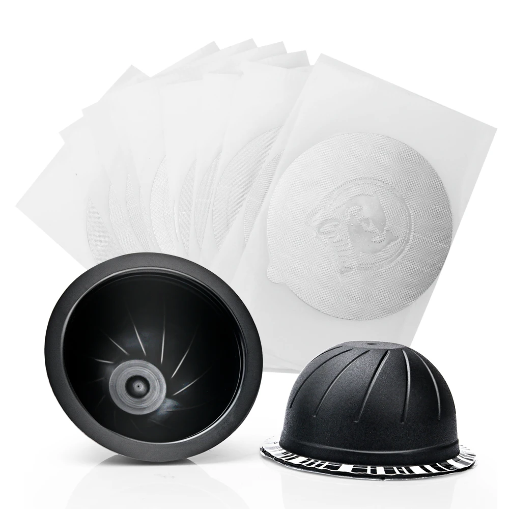 Reusable For Nespresso Vertuo Coffee Capsule with Disposible Foils Seals Stcker Big Cup 230 ML For Vertuoline