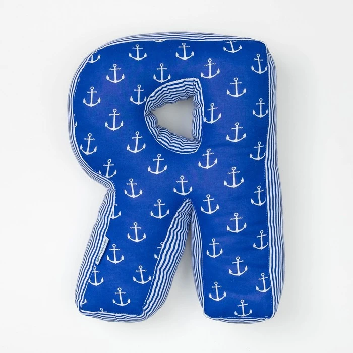 Мягкая буква подушка &quotЯ&quot 35х26 см синий 100% хлопок холлофайбер 3293883 | Игрушки и