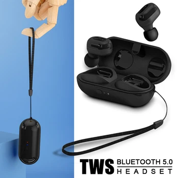 

Bluetooth Earphone 5.0 True Wireless Charging Box Wholesale Mini TWS N9 Headphones In-ear Stereo Pair Sport Ears Lanyard