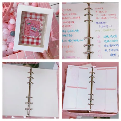 A6 Kawaii Cute Girl Cartoon Notebook сетка для страниц корейский дневник канцелярские