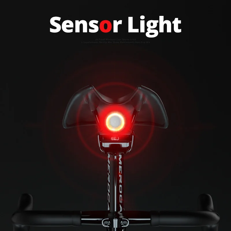 

Smart Bicycle Lights Auto Start/Stop Brake Sensing IPx6 Waterproof Charging Flashlight For Bicycle Bike Light Cycling Taillight