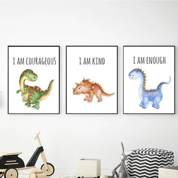 

Tyrannosaurus Dinosaur Animal Cartoon Nordic Posters And Prints Wall Art Canvas Painting Wall Pictures Boy Girl Kids Room Decor