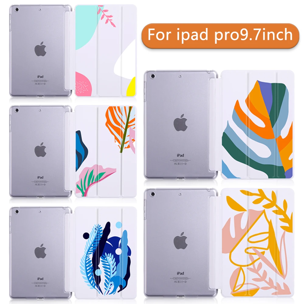 

Protection case for ipadpro9.7inch Colored leaves PU Leather Trifold Stand Auto Sleep/Wake up Smart Cover Tablet PC case