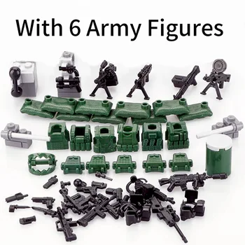

DIY Mini Dolls Building Blocks Military Army Action Figures SWAT Team Soldier Accessories Collection Toys City Part Toys