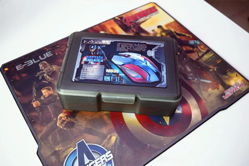 E-3LUE игровая мышь Marvel Мстители Капитан Америка M639 синяя профессиональная Проводная игровая мышь с коробкой