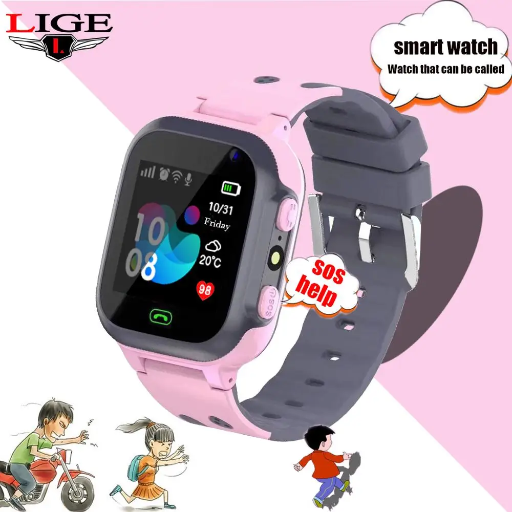

2020 LIGE Smart Watch LBS Kid Smart Watches Baby Watch For Children SOS Call Location Finder Locator Tracker Anti Lost Watches