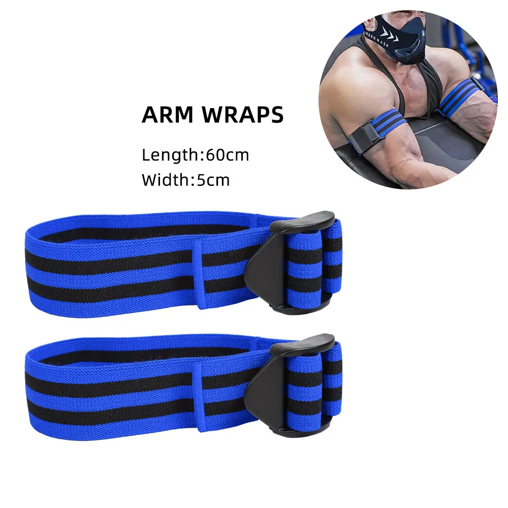 Arm Blue Фитнес-окклюзионные тренировочные повязки, повязки на ноги, быстрый рост мышц, оборудование для тренажерного зала, бодибилдинг, утяжеляющие ленты для ограничения кровотока - Цвет: Arm Blue