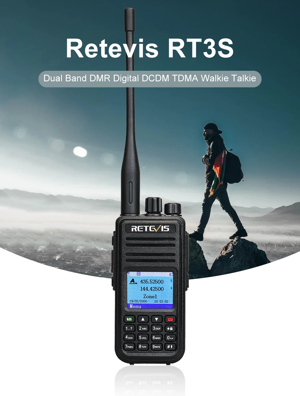 2 шт. Retevis RT3S двухдиапазонный DMR радио цифровая рация(gps) VHF UHF DCDM TDMA Ham радио Hf трансивер