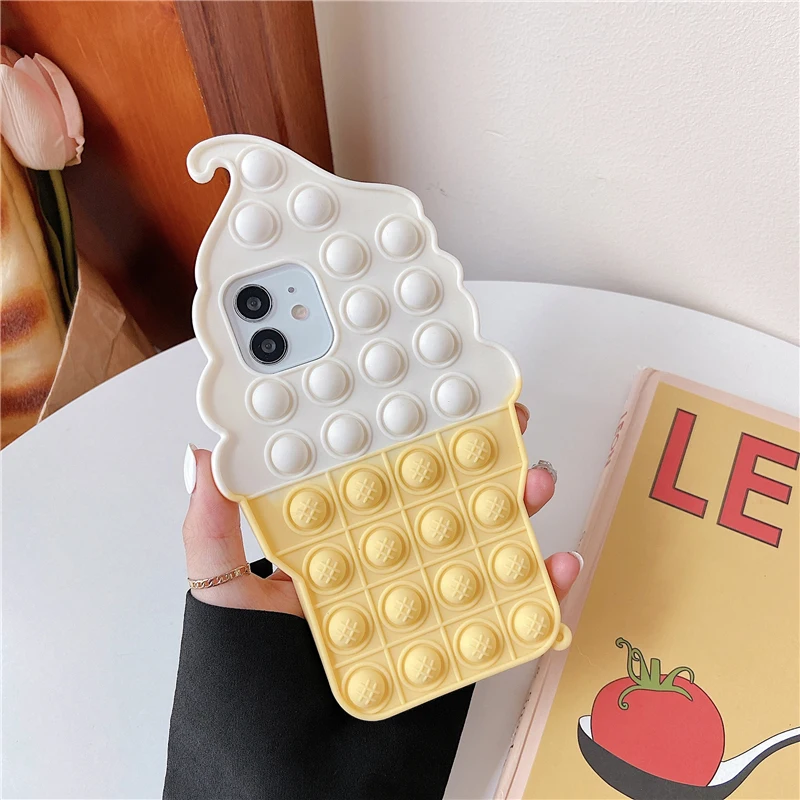 Agrotera Soft Silicone Case Cover for iPhone 7 8 Plus X XS XR 11 Pro Max SE 2020 12 3D Ice Cream Popsicle Sucker Candy Lolly