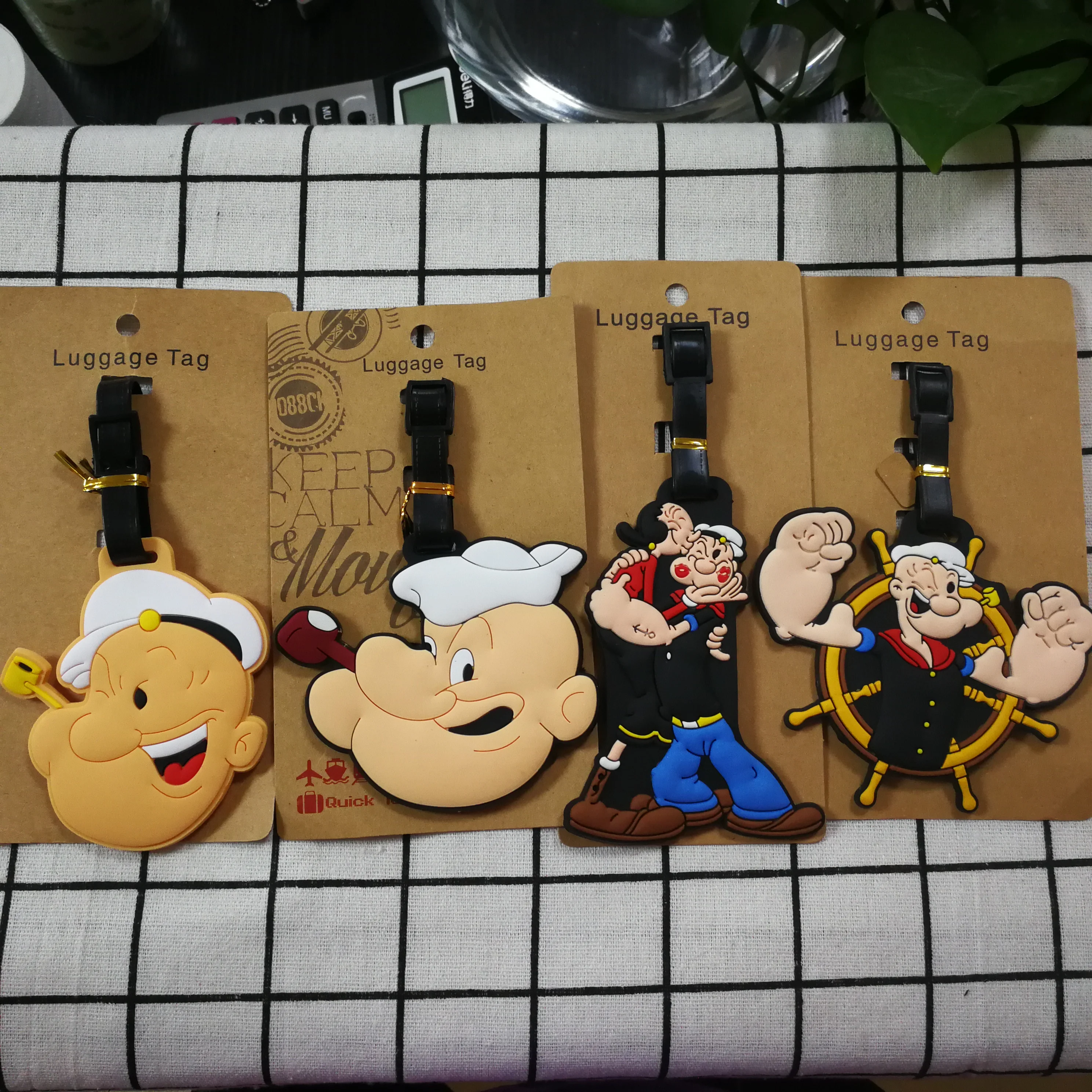 

Popeye Luggage Tag PVC Pendants Portable Travel Label Suitcase ID fashion Holder tags anime new Unisex Tags