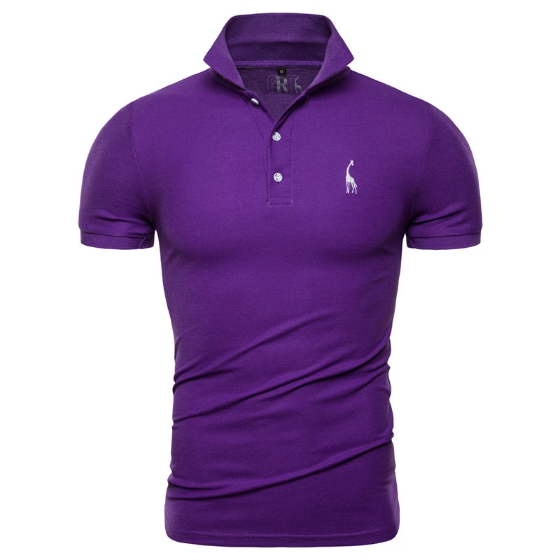 Sell well Nieuwe Zomer Katoen Polo Mannen efffen Herten Borduren Korte Mouwen рубашка поло Mannen Mode рубашка-поло с жирафом Heren - Цвет: 6
