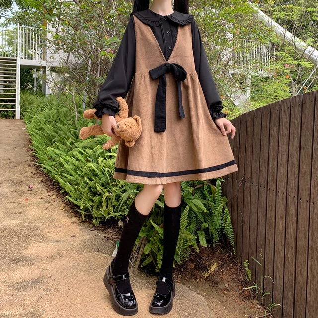 Saia Lolita japonesa para mulheres, lindo vestido Lolita, roupa kawaii para  meninas da escola, saia de fada, bonito e kawaii - AliExpress