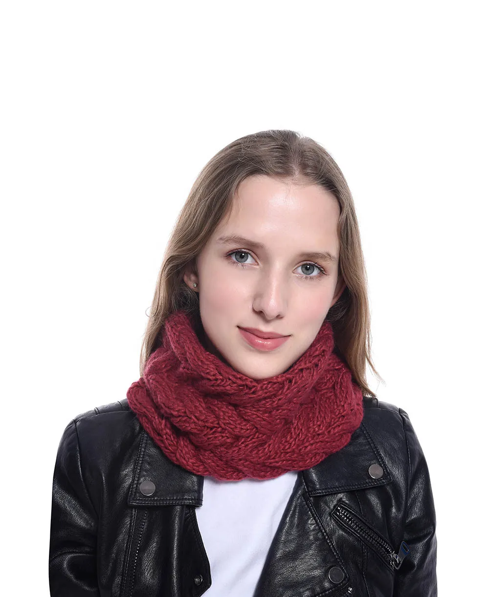 Tataria женский зимний теплый шарф женский шерстяной вязаный воротник-хомут круг-воротник женский теплый вязаный шарф-хомут модный шарф