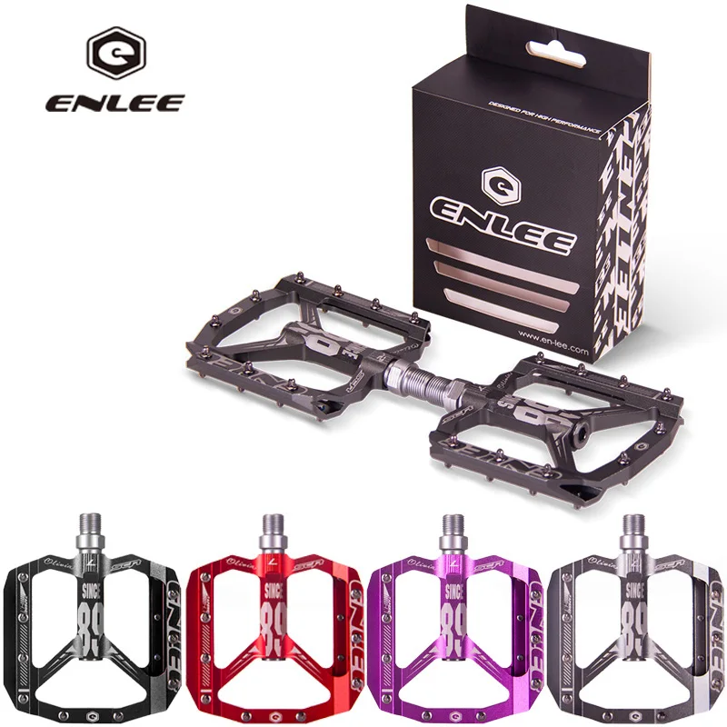 

ENLEE Mountain Road Bike Pedal Aluminum Alloy Bicycle Pedal MTB DH Cross-Country 9/16" UD Bearing Light weigh Bicycle Pedals