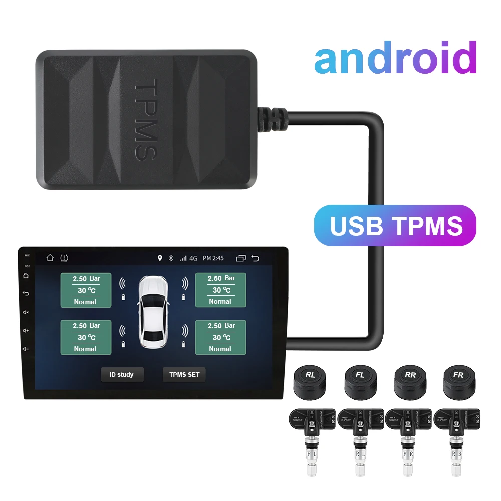 Android TPMS Tire Pressure Monitoring System for Car Radio DVD Player