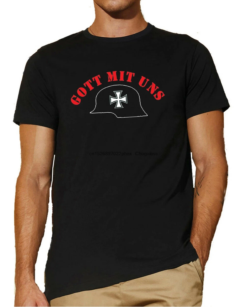 Deus com os eua camiseta wk i capacete de aço alemão tamanho S-3XL 641-0-
