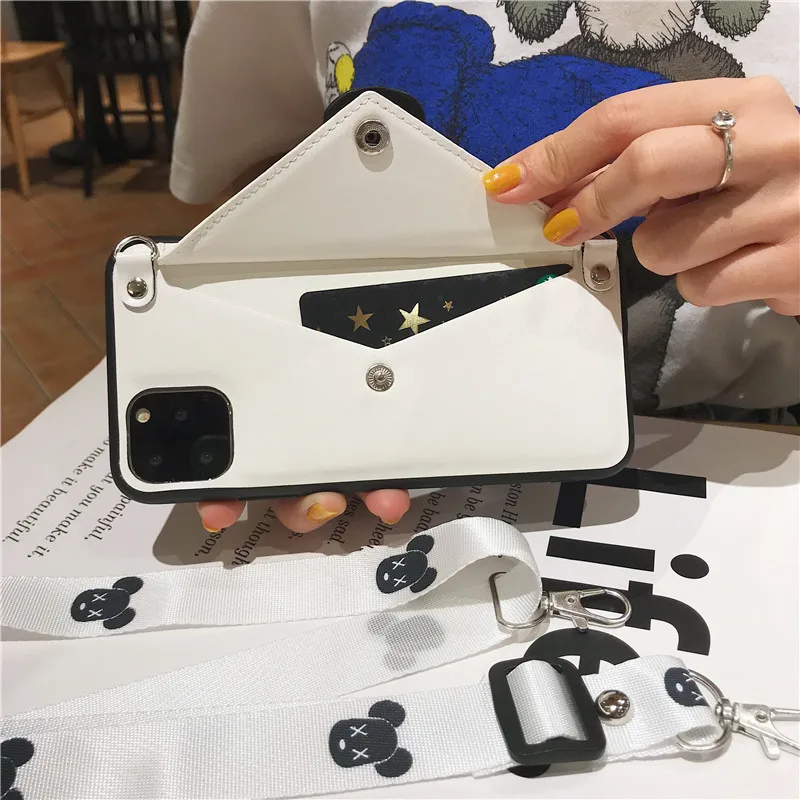 Корейский стиль, противоударный чехол для iphone 6, 6 S, 7, 8 Plus, X, XS, чехол для Max XR, чехол с мультяшным медведем, чехол для iphone 11 Pro, Max, ремешок, чехол