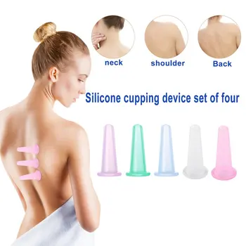 

4PCS/Set Silicone Body Cup Set For Face Neck Back Eyes Massage Vacuum Cans Anti-cellulite Massager Suction Cup Treatment