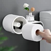 Waterproof Bathroom Organizer Shelf Shampoo Soap Roll Paper Wc Storage Rack Wall Mounted Household Items Bathroom Accessories ► Photo 3/6