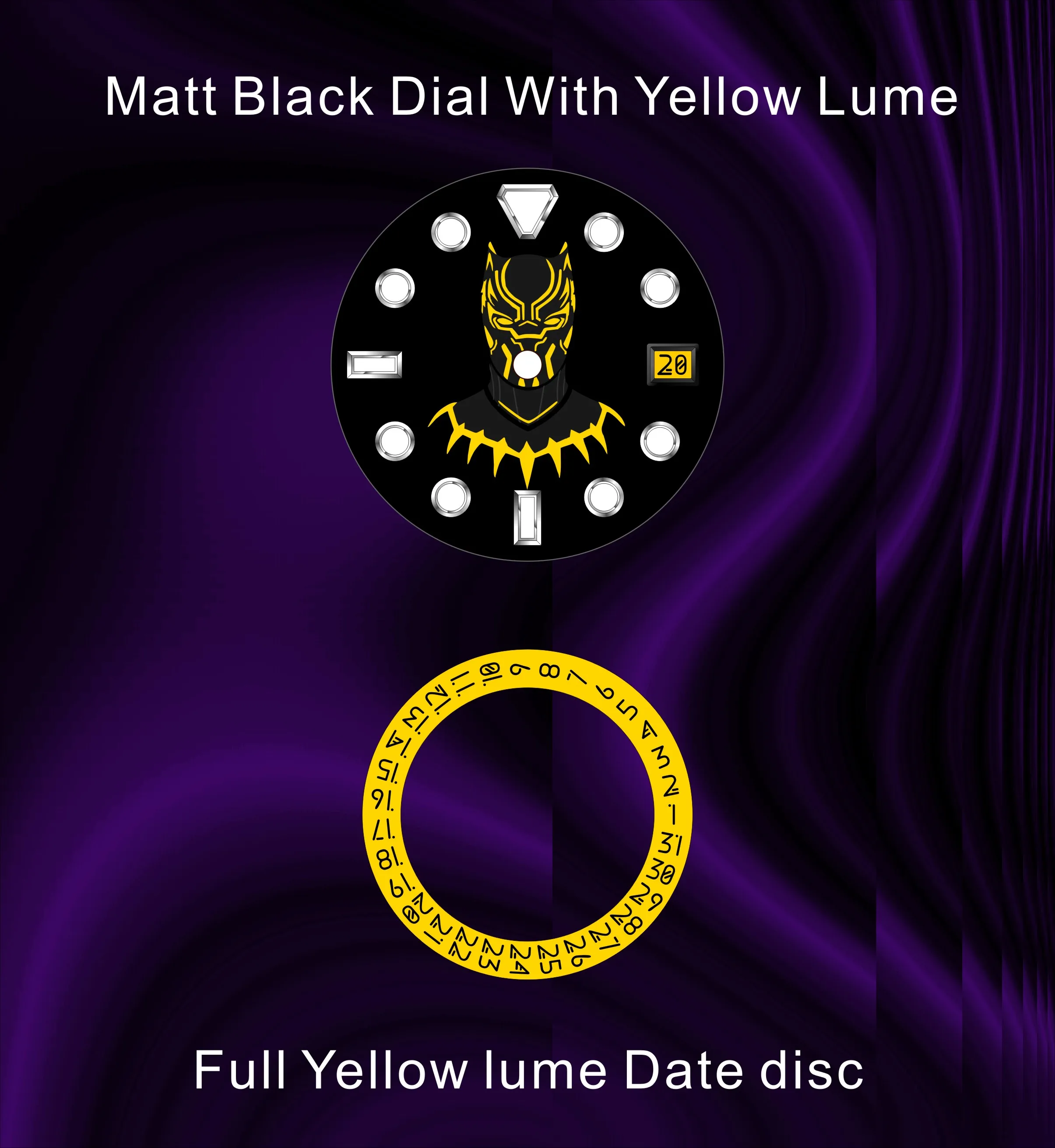 

Dial maker black panther dial tribute .dial and date disc
