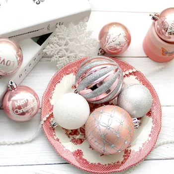 

Christmas ball decorations 8cm silver pastel ball Christmas tree window Qixi hanging ornaments