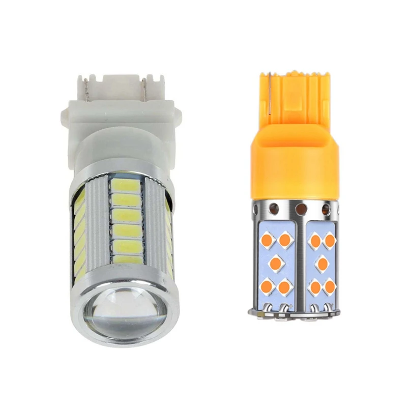 2X 3157 Белый 7000K обратный светильник 33 5730 SMD Алюминий светодиодный с T20 7440 W21W лампы 3030