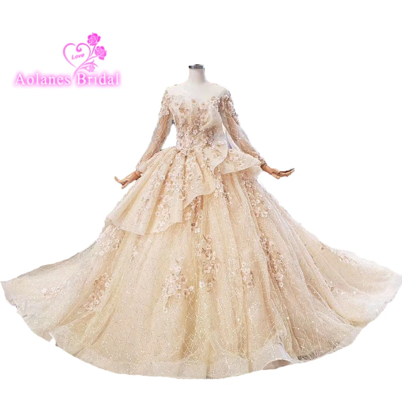 

luxury Dubai Shiny Mothers Of Brides Wedding Party Dresses O-neck Crystal Long Sleeves Women Occasion Party Evening Dresses