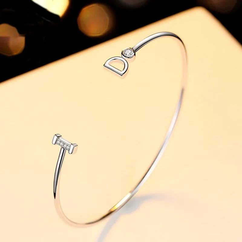 

Elegant Lady Trendy Jewelry Wearing High Quality Bangle Genuine 925 Sterling Silver Jewelry OL Style Korea Sexy Girls Dating