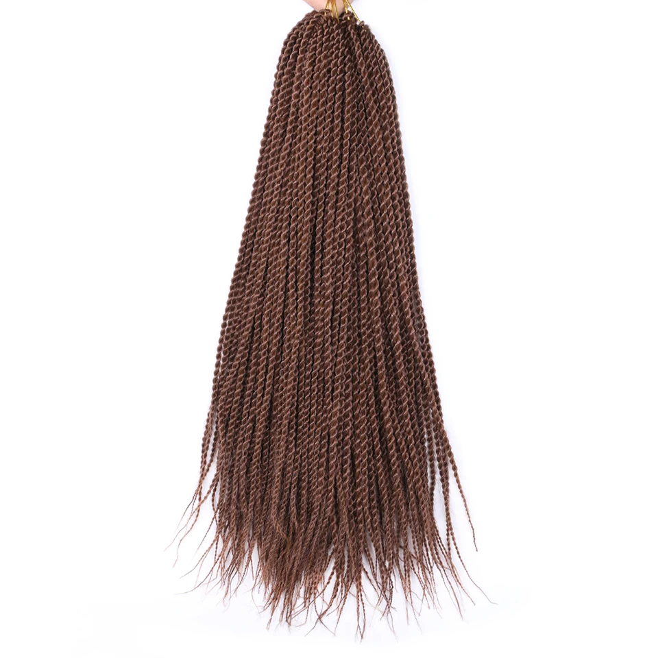 Синтетический Омбре Сенегальский твист крючком косы для наращивания волос 18 дюймов длинные африканские стиль твист плетение волос Ziling - Цвет: #30