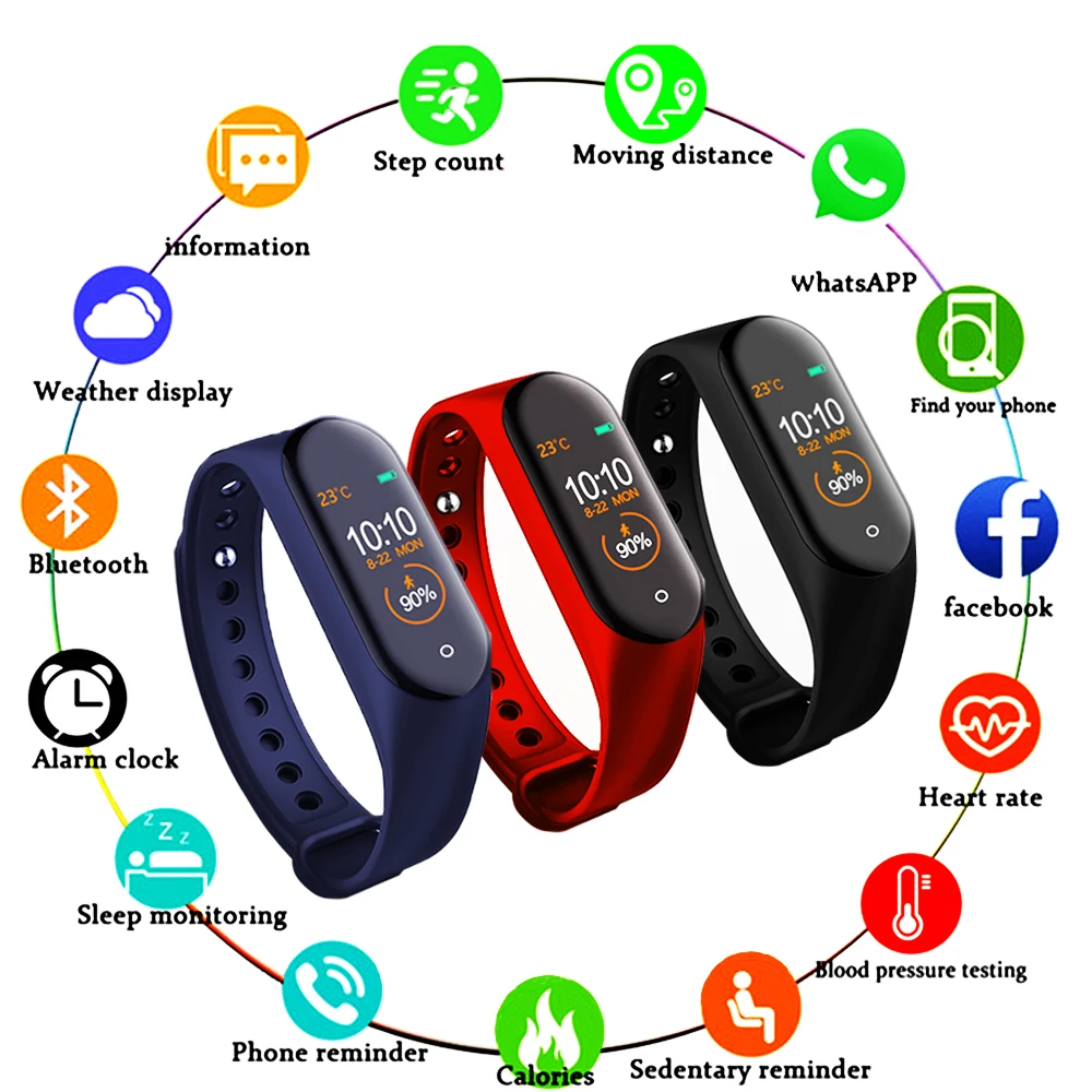 

M4 Smart Band Single Touch Sport Smartwatch Waterproof Fitness Tracker Heart Rate Sleeping Step Analysic Smart Wristband M4 Band