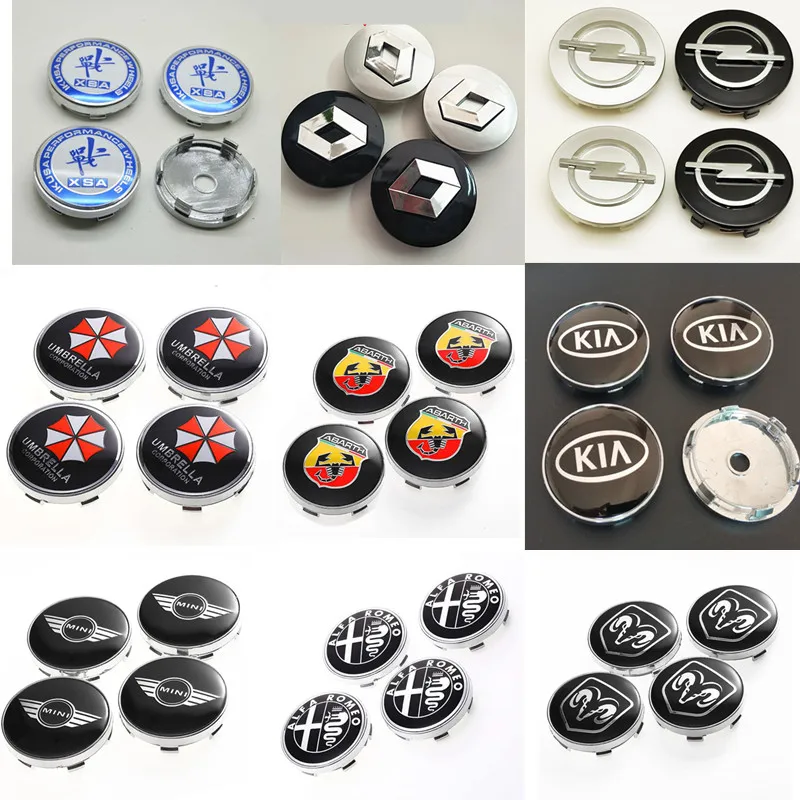 

1 set of 4 piece 60mm 68mm car Hub caps Wheel cover for Renault Opel Kia Lincoln Mini SAAB BWM 1 3 5 7Series X1 X3 X5 X6