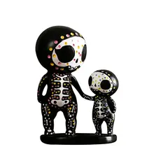 

Resin Sugar Skull Couple Statue Cute Statue Skull Resin Flower Delivery Figurines Miniatures Car Decoration Gift Crafts