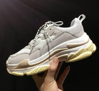 

Harajuku Fashion Chunky Sneakers Women Runway Mixed Colors V Design Sole Shoes Round Toe Leisure Shoes Mesh Patchwork Dad Shoes