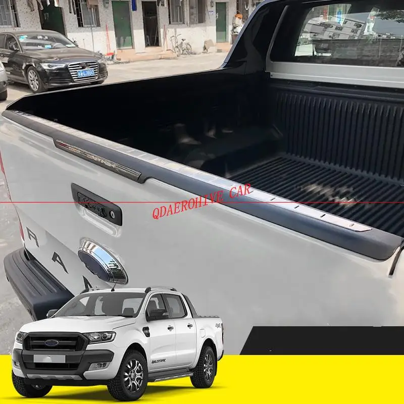 

QDAEROHIVE Tail Gate Truck Trim For Ford Ranger 2018 Accessories Tailgate Truck Sill Cover for Ford Ranger T6 T7 2012-2018+