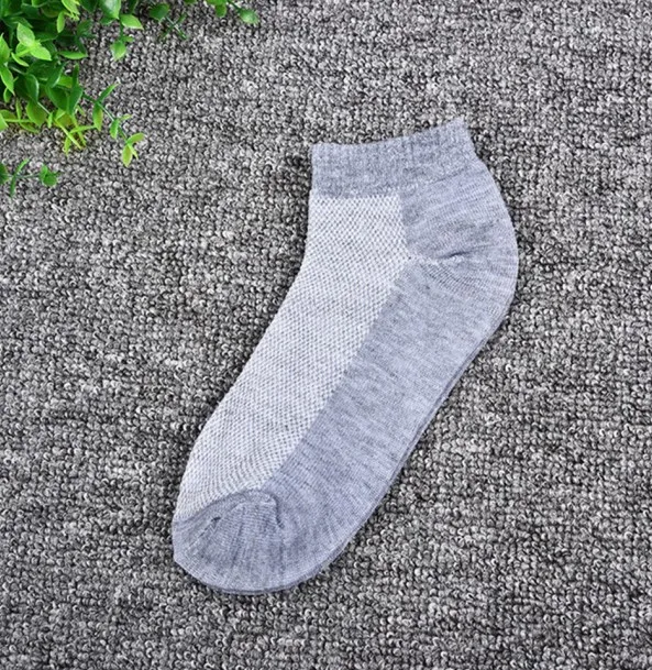 grey 1 пара летних мужских однотонных вязанных сетчатых носков спортивные носки невидимые Дышащие Короткие носки мужские тонкие лодочкой носки - Цвет: grey